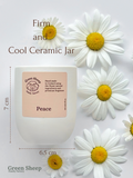 Cotton Wick Candle in a White Ceramic Jar - Peace