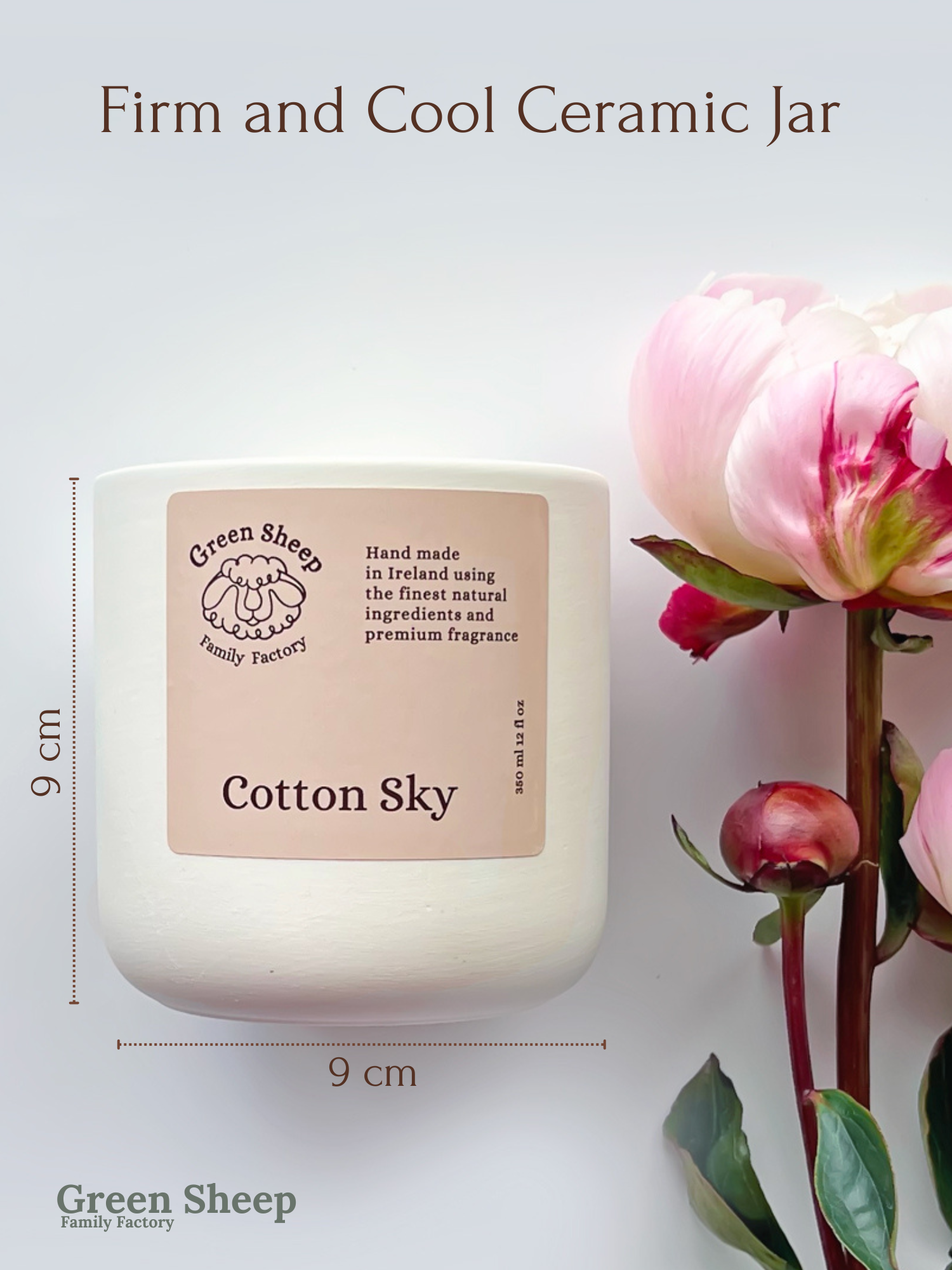 Double Cotton Wick Candle in a White Ceramic Jar - Cotton Sky
