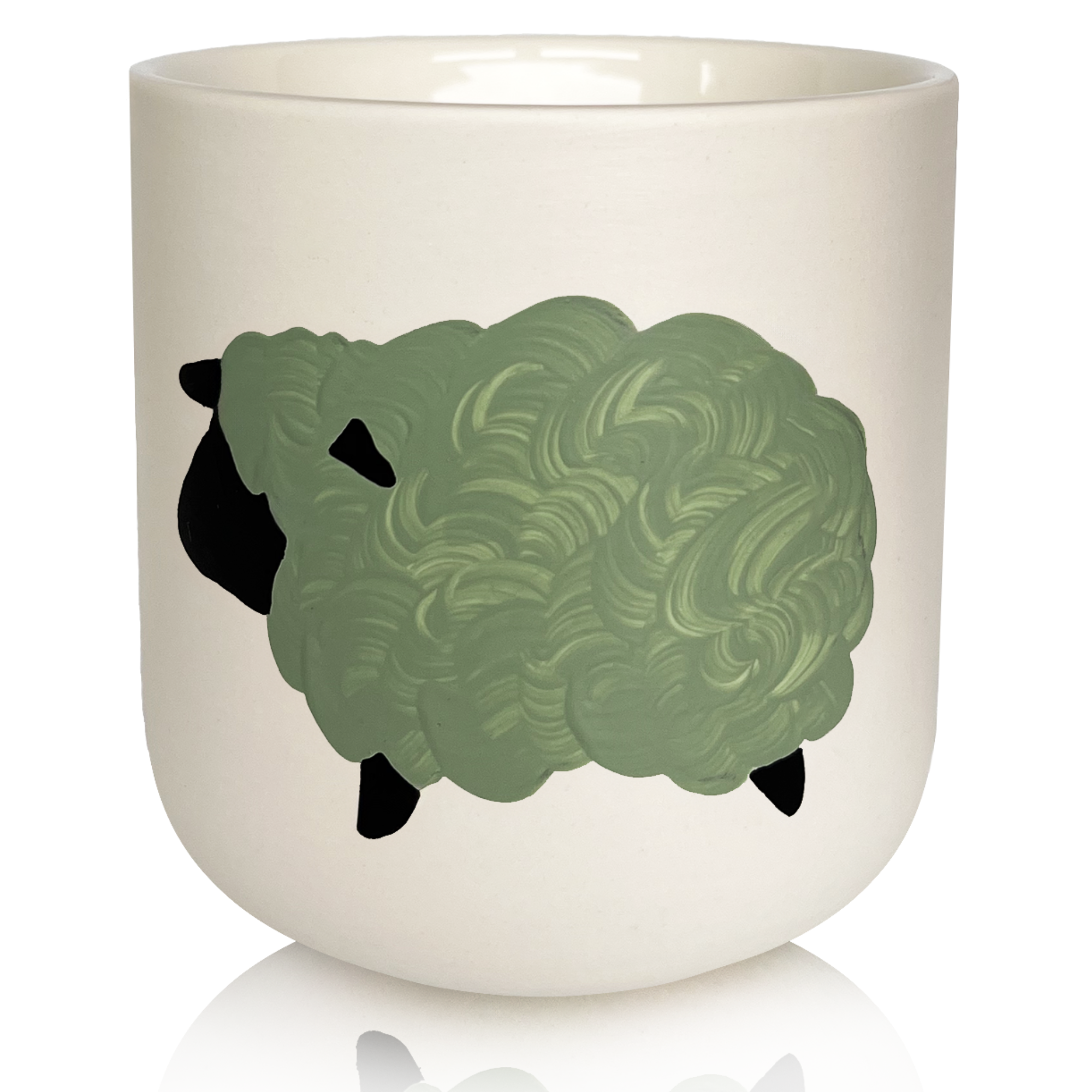Hand Painted Decor Scented Candle - Olive