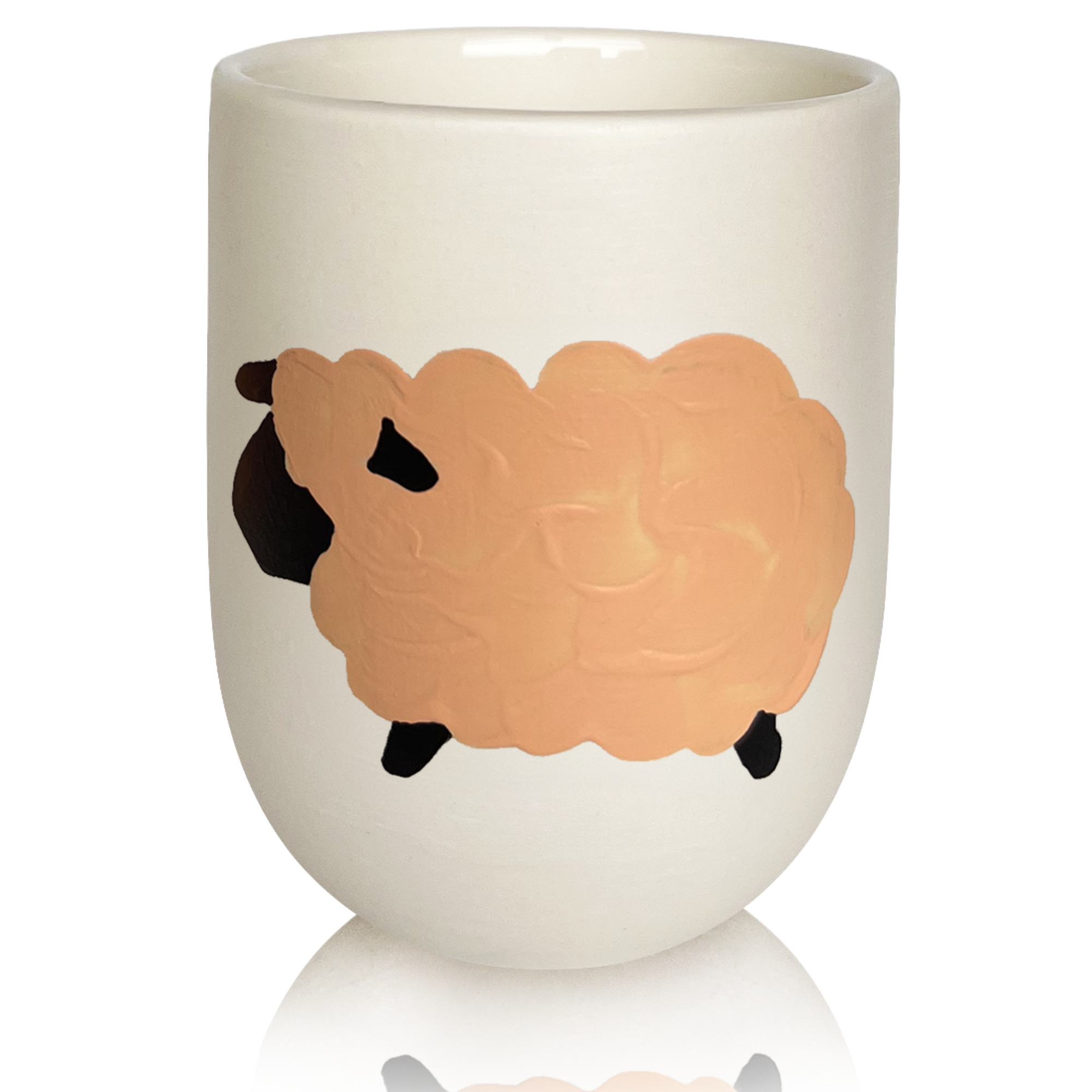 Hand Painted Decor Scented Candle - Peach