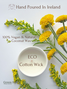 Cotton Wick Candle in a White Ceramic Jar - Citrus Grove