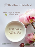 Double Cotton Wick Candle in a White Ceramic Jar - Cotton Sky