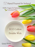 Double Cotton Wick Candle in a White Ceramic Jar - Peace