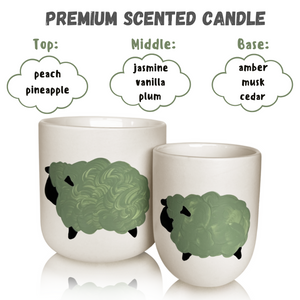 Hand Painted Decor Scented Candle - Olive