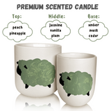 Hand Painted Decor Scented Candle - Olive