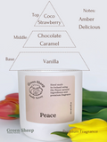 Double Cotton Wick Candle in a White Ceramic Jar - Peace