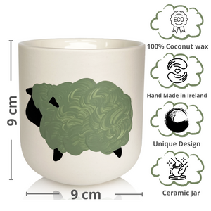 Hand Painted Decor Scented Candle - Olive