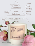 Double Cotton Wick Candle in a White Ceramic Jar - Cotton Sky