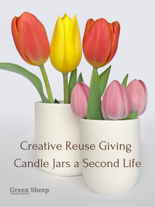 Wooden Wick Candle in a White Ceramic Jar - White Flowers