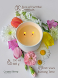 Double Cotton Wick Candle in a White Ceramic Jar - Peace