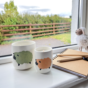 Hand Painted Decor Scented Candle - Olive