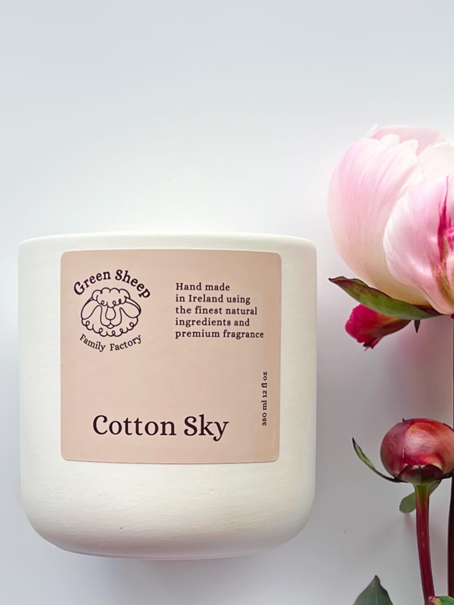 Double Cotton Wick Candle in a White Ceramic Jar - Cotton Sky